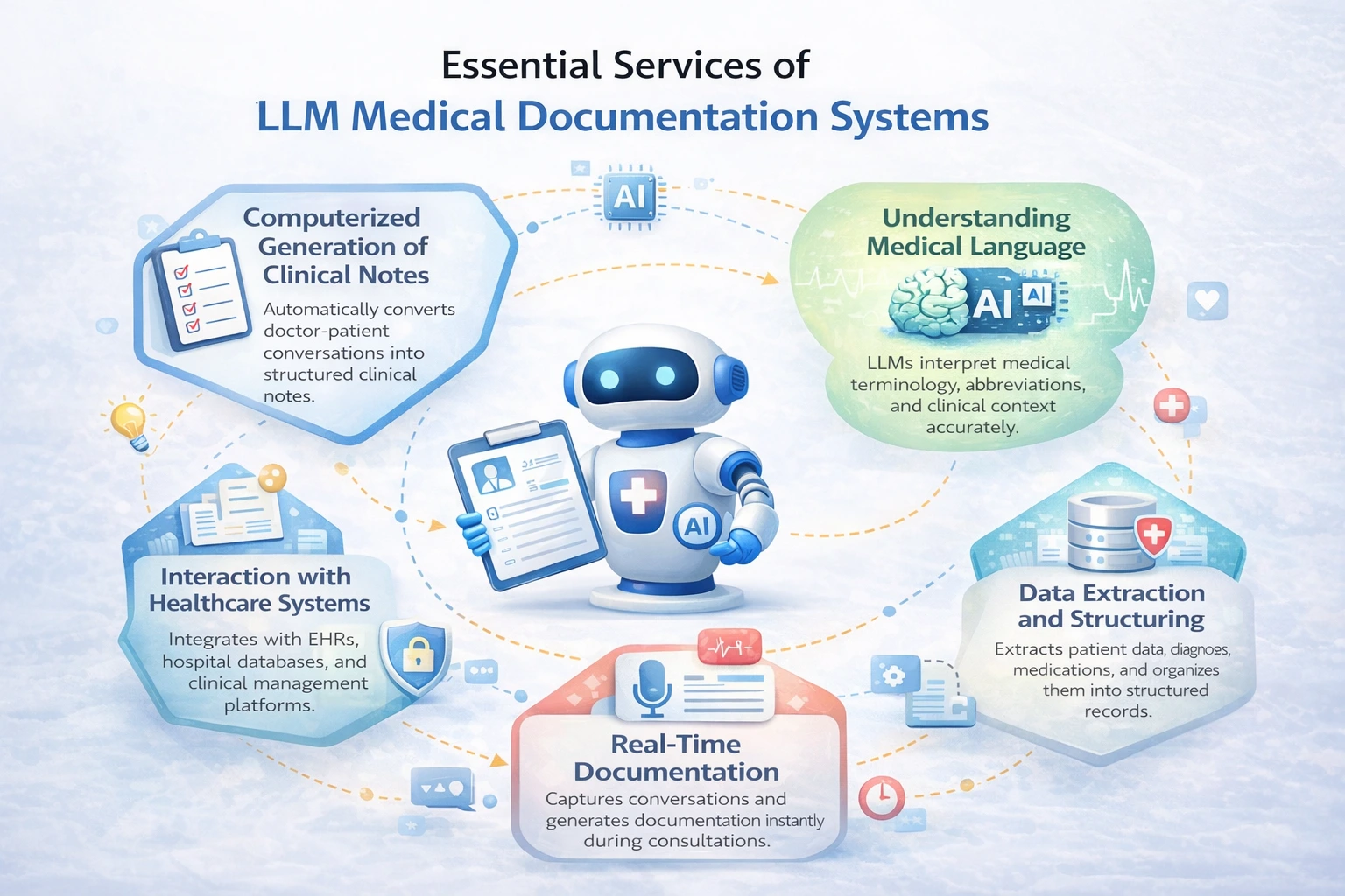 Essential Services of LLM Medical Documentation Systems
