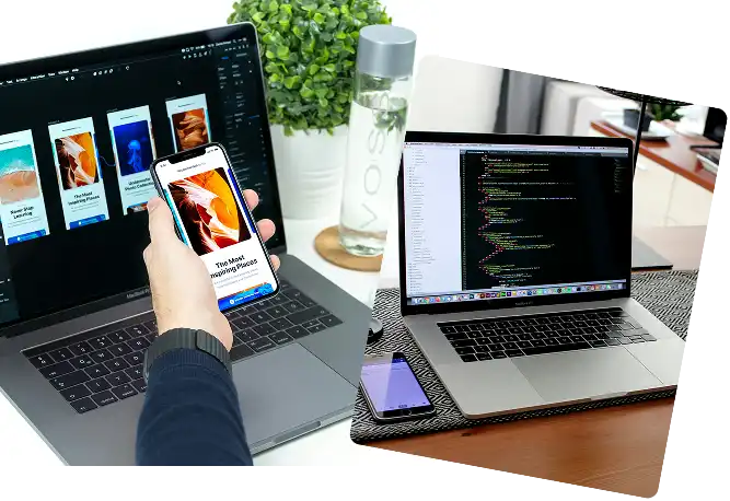 No-code app builder on laptop