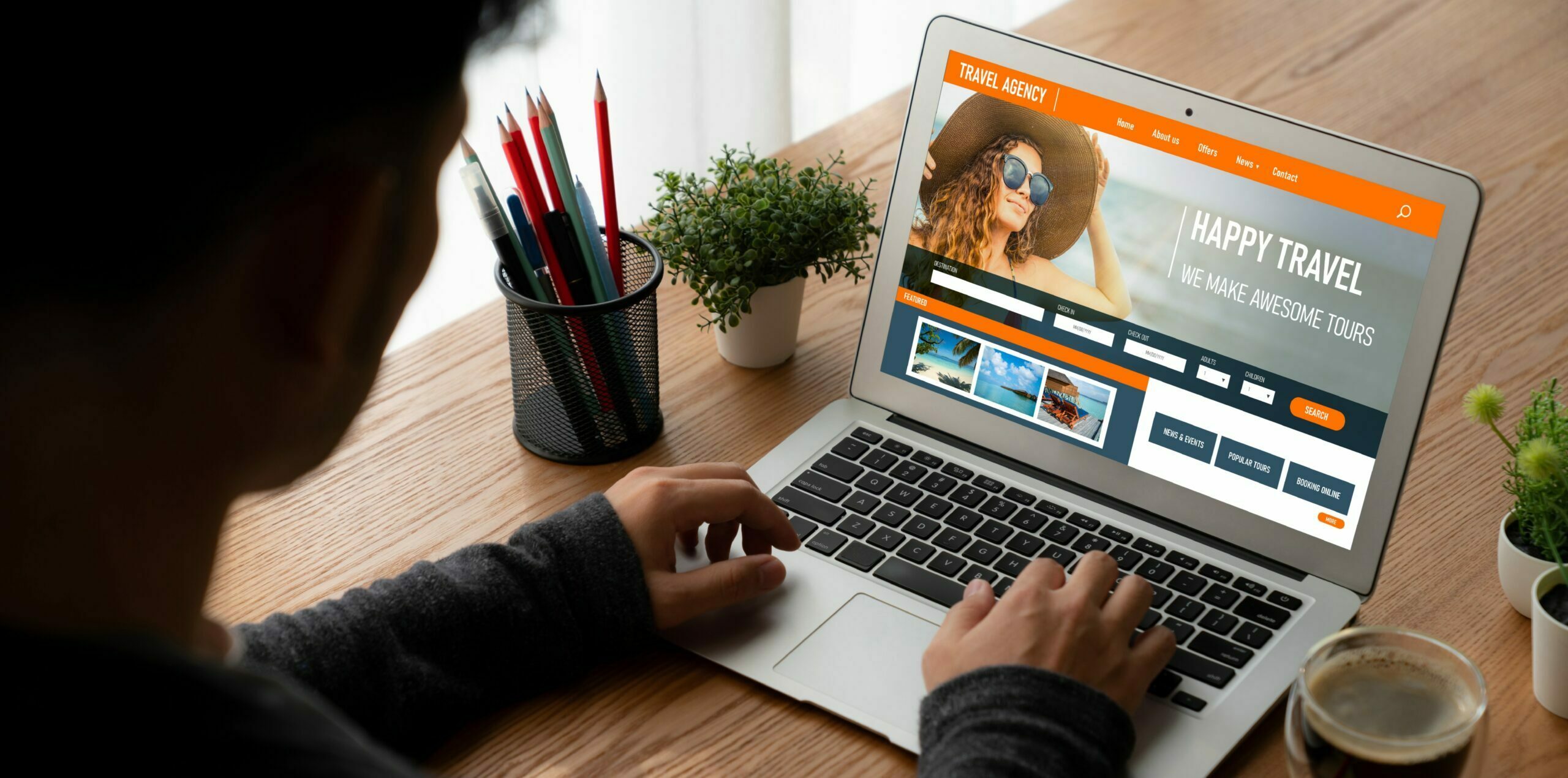 Online travel agency website for modish search and travel planning