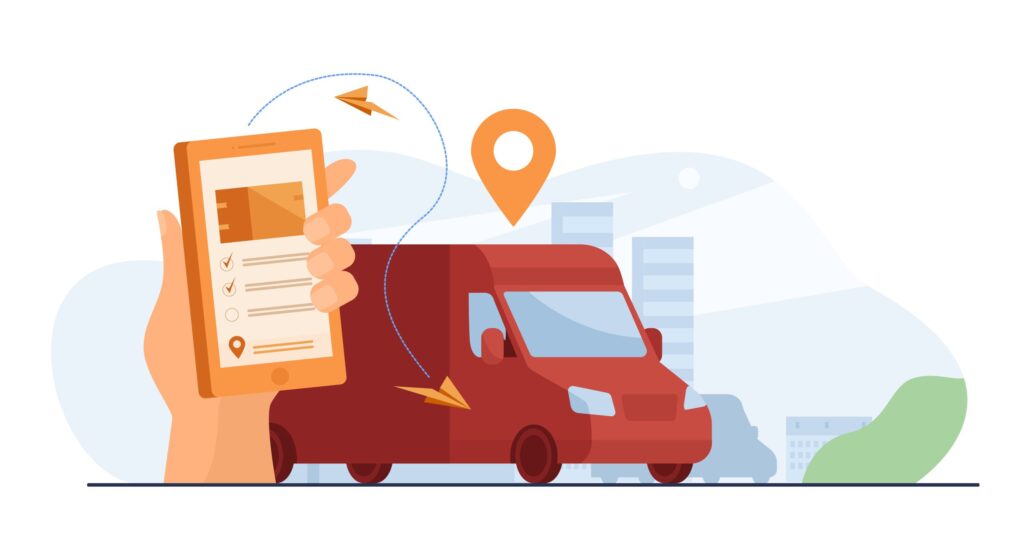 Customer using mobile app for tracking order delivery